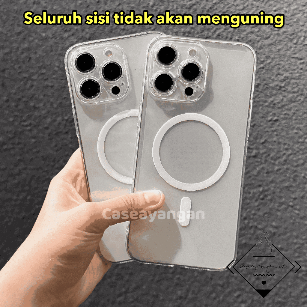 ANTIKUNING CRYSTAL CLEAR MAGSAFE CASE FOR IPHONE X XS XR 11 12 13 14 15 PLUS PRO MAX Casing Softcase