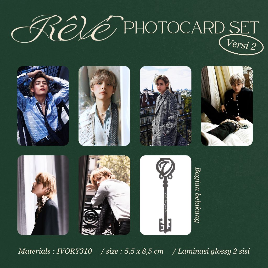 REVE Photocard set / Taehyung Photocard set / photocard taehyung bts