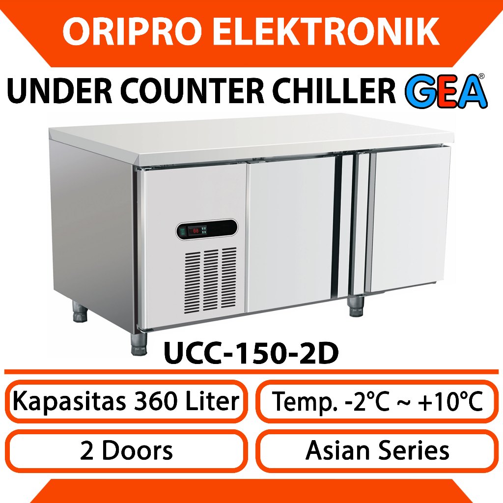 Undercounter Chiller 2 Pintu 360 Liter Asian Series GEA UCC-150-2D