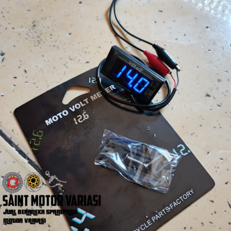 VOLT METER AKI ANTI AIR VOLT METER SUHU TEGANGAN MOTOR BEAT VARIO MMAX PCX AEROX UNIVERSAL