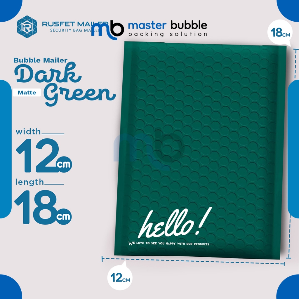 

Amplop Bubble Mailer Polos Dark Green 12 x 18 cm Harga Ecer Amplop Packing Olshop Termurah Rusfet