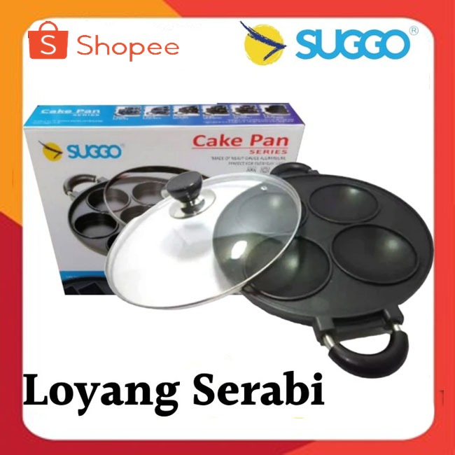 Cetakan kue SUGGO cetakan serabi 4 lubang KUE APEM Cetakan Kue Serabi DLL /Snack Maker Anti Lengket
