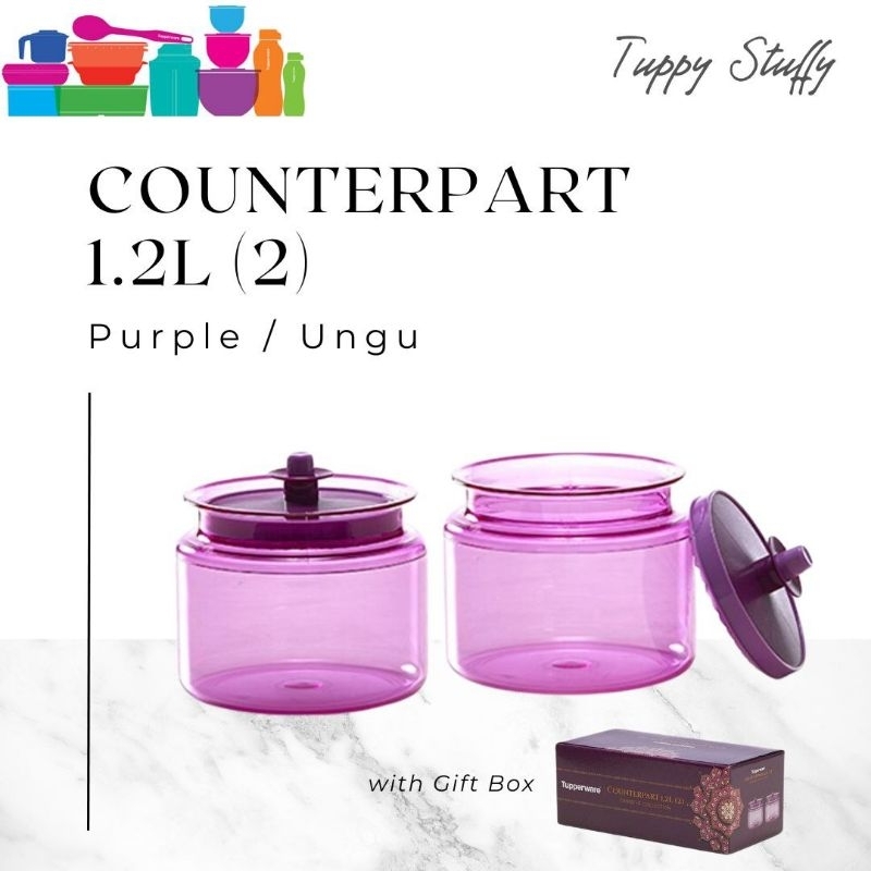 Counterpart 1.2L Purple Ungu Toples Bening Cantik Toples Hari Raya Tupperware