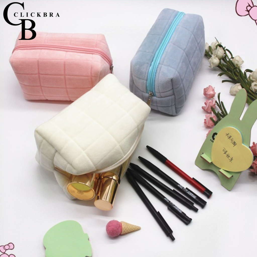 

CLICKBRA | TS1626 Tempat Tas Kotak Serbaguna Pensil makeup Kain Pastel Lucu Korea Make Up Pouch Pensil Travel