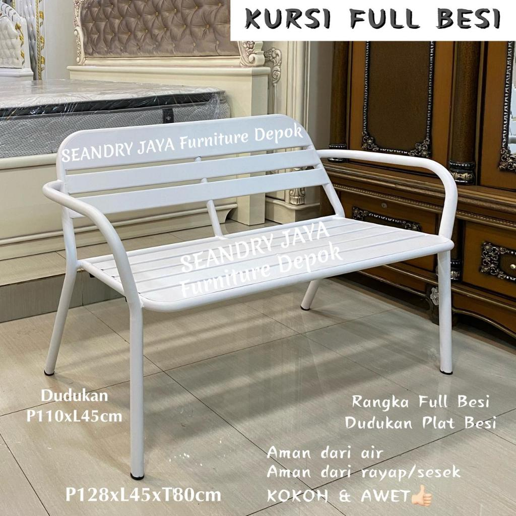 KURSI TERAS FULL BESI  2 DUDUKDN / KURSI TAMAN / KURSI SANTAI / CAFE / MAKAN/ SOFA KECIL / SEANDRY J