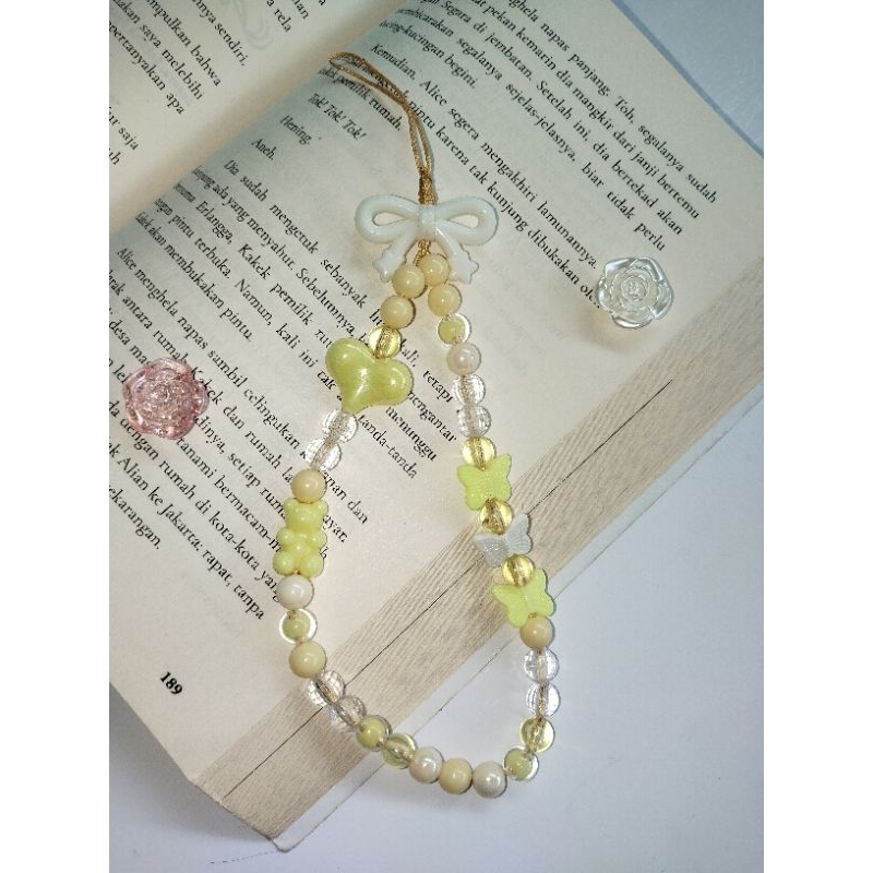 strap hp yellow series /strap HP kuning/ strap phone manik manik/ strap HP kekinian/ gantungan HP wa