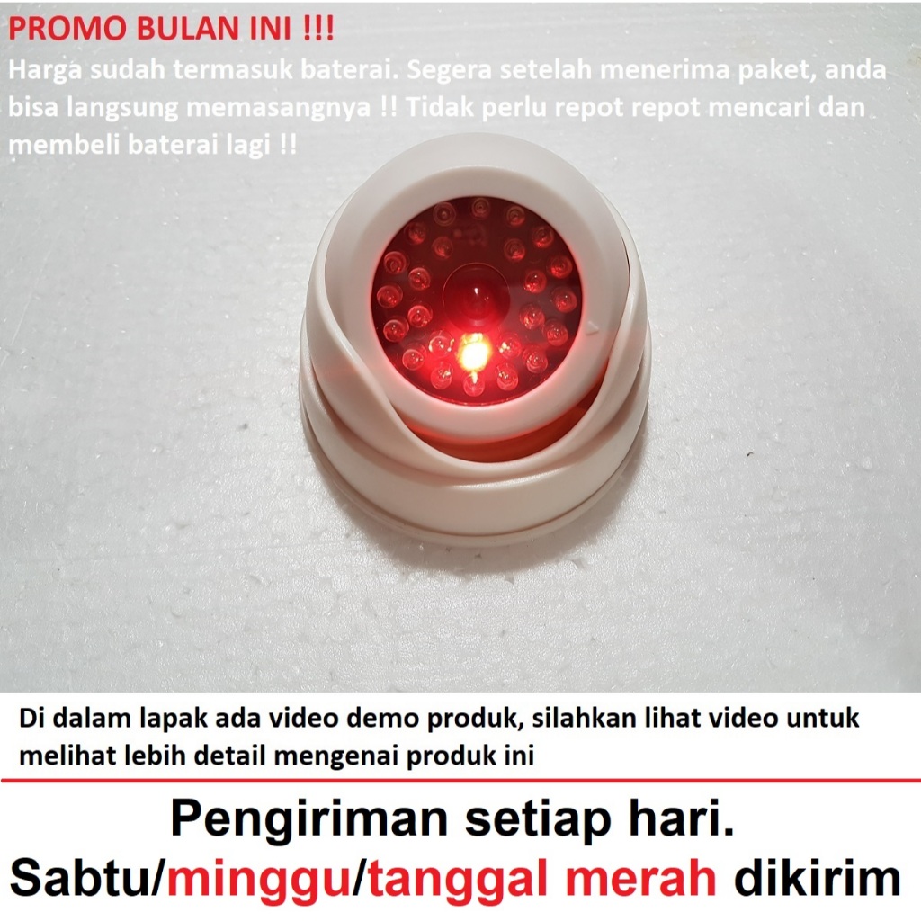 Kamera CCTV camera kamera dome Dummy PALSU fake replika kedip merah 20 LED menakuti maling pencuri b
