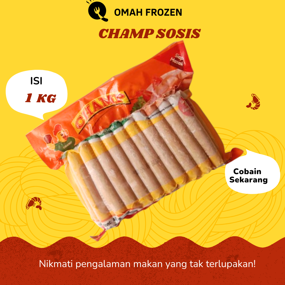 

Champ Sosis Isi 1 KG frozen food makanan beku kemasan olahan