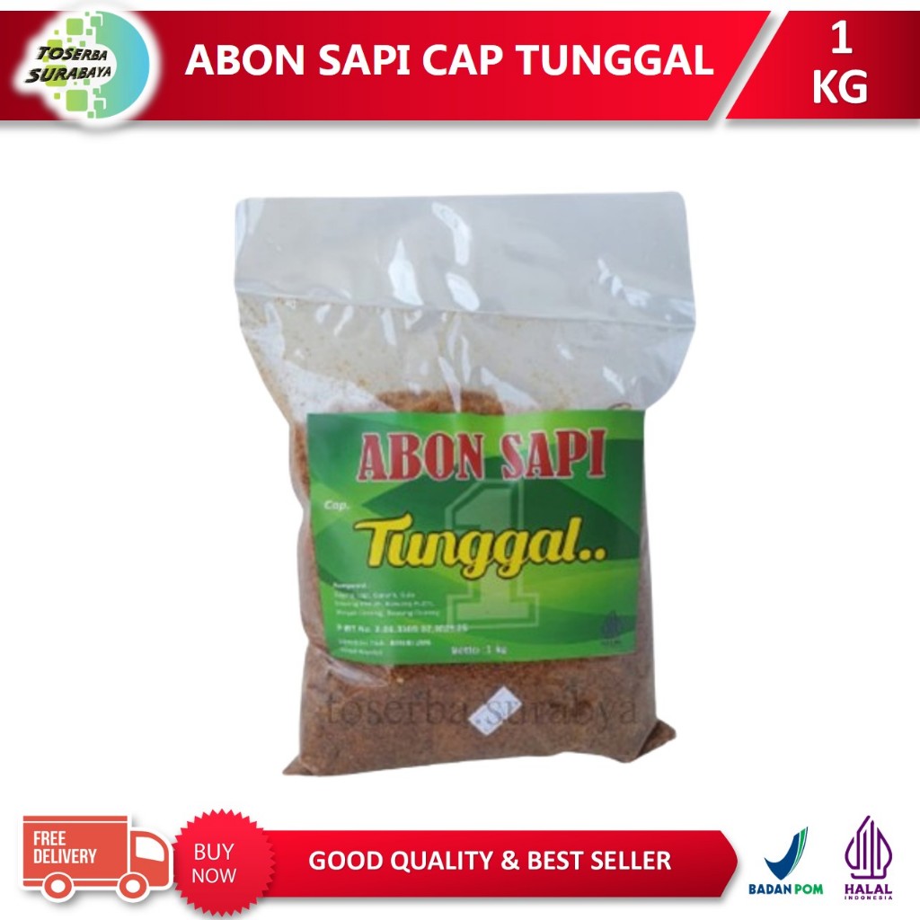 

ABON Sapi Asli Cap TUNGGAL Kemasan 1KG - HALAL