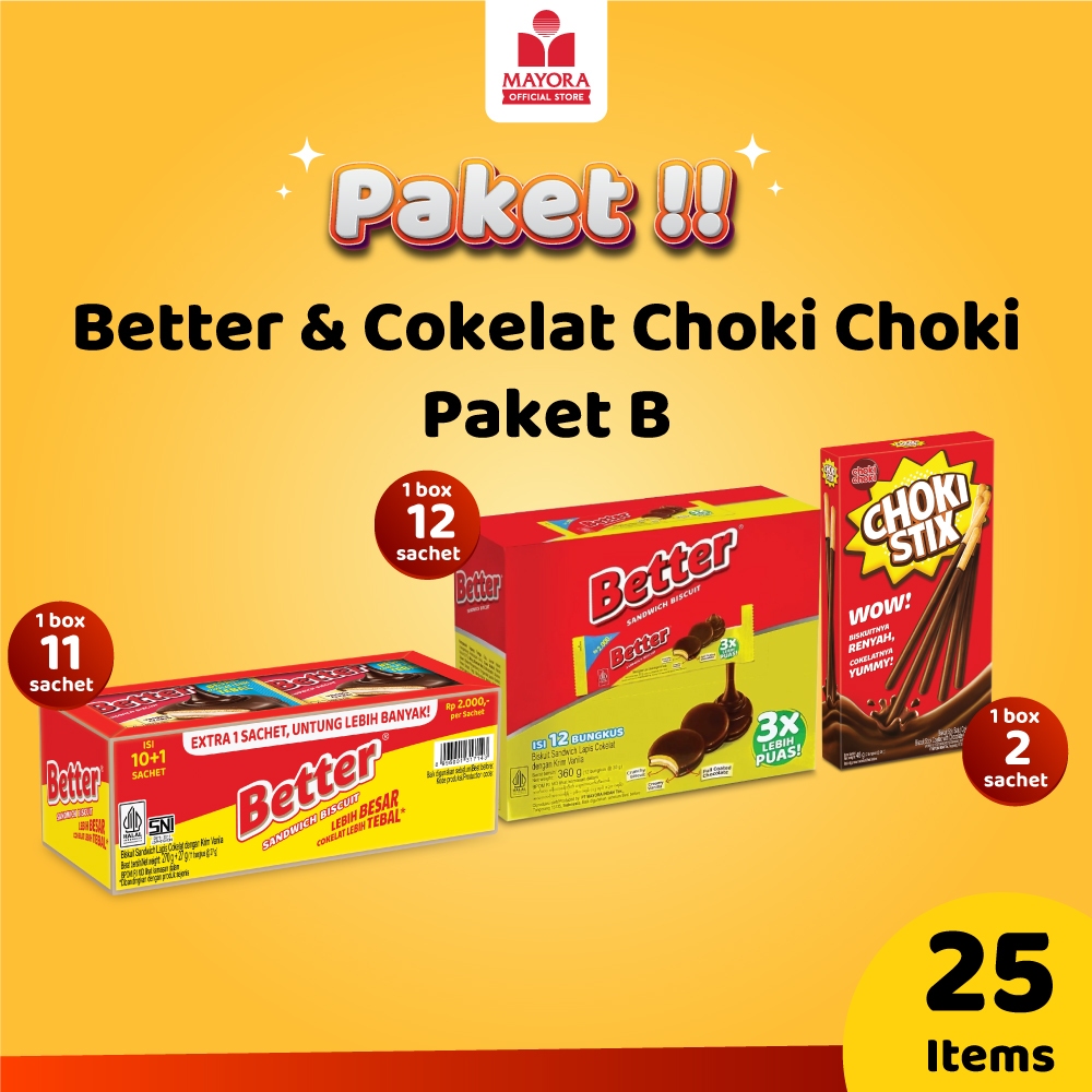 

Paket Biskuit Better dan Coklat Choki Choki B