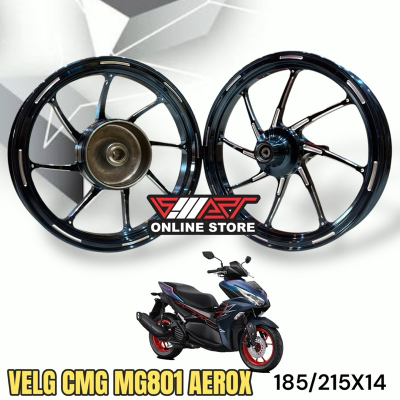 VELG CMG MG801 185/215X14 AEROX CNC PALANG 8