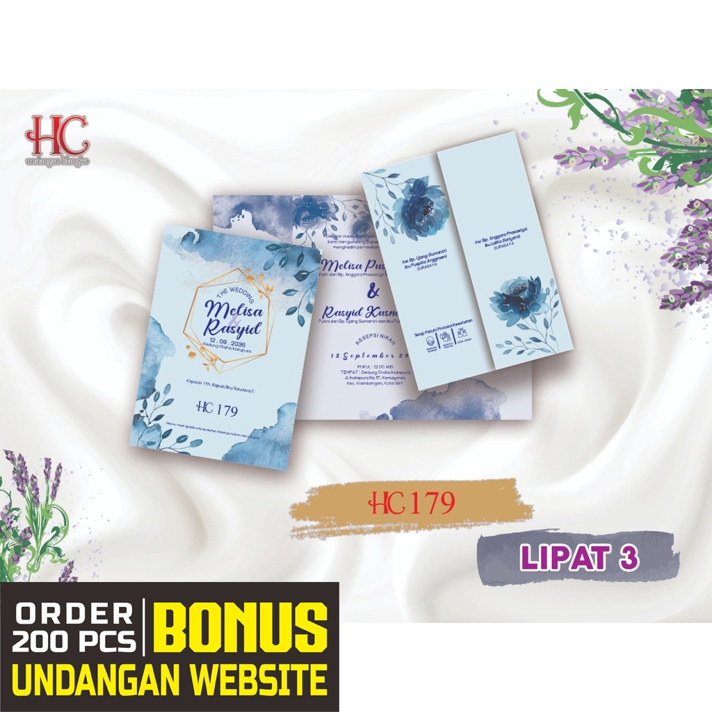 Undangan Pernikahan Murah Aesthetic / Undangan HC 179 - HC 205