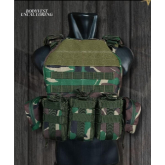 Bodyvest Rompi Uncal Loreng Tactical Quick Release Merk WR / Body Vest Loreng TNI / Rompi Anti Pelur