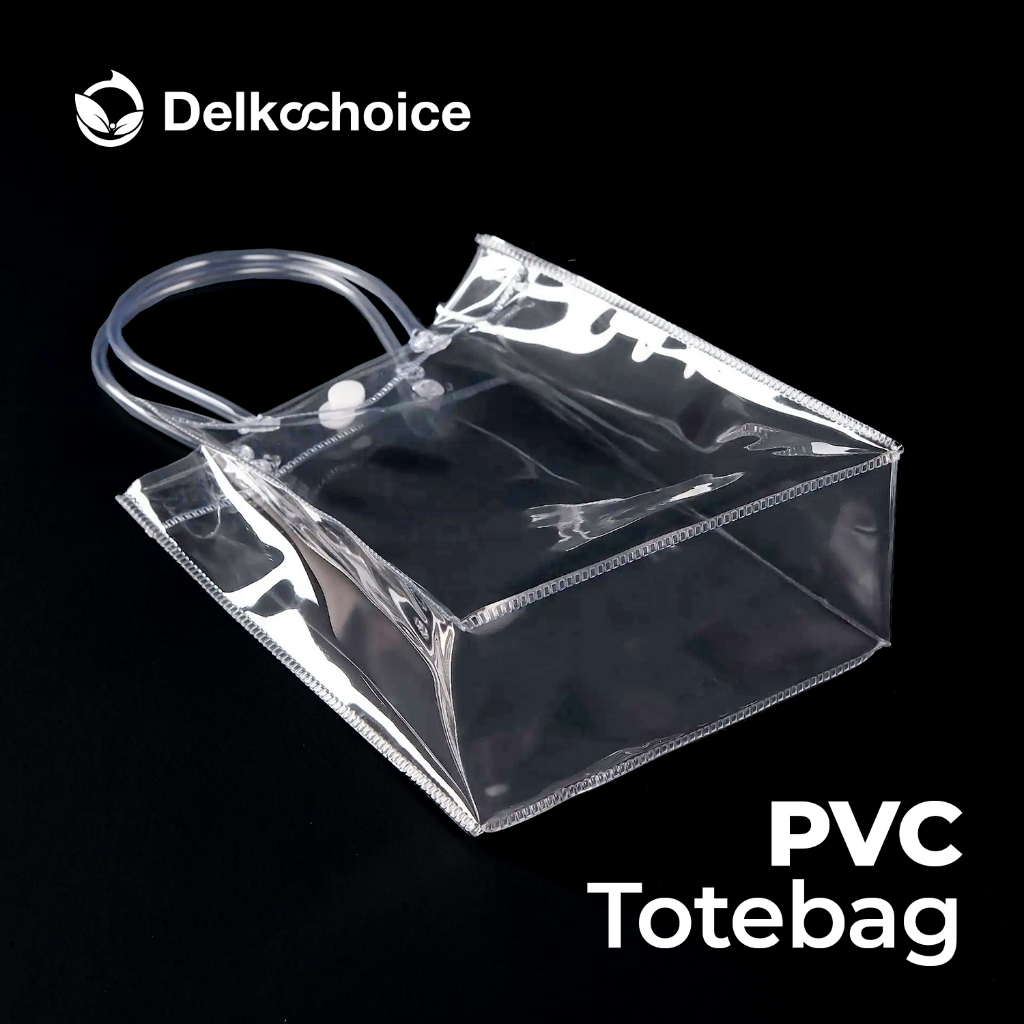 

Tas Mika PVC Transparan Goodie bag Hampers Souvenir Ultah Polos Premium Tote Bag Delkochoice 10x25+7cm