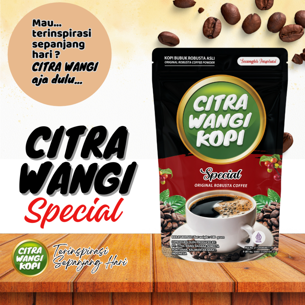 

Kopi bubuk Citra Wangi Special 145 gram, Original Robusta Ground Coffee