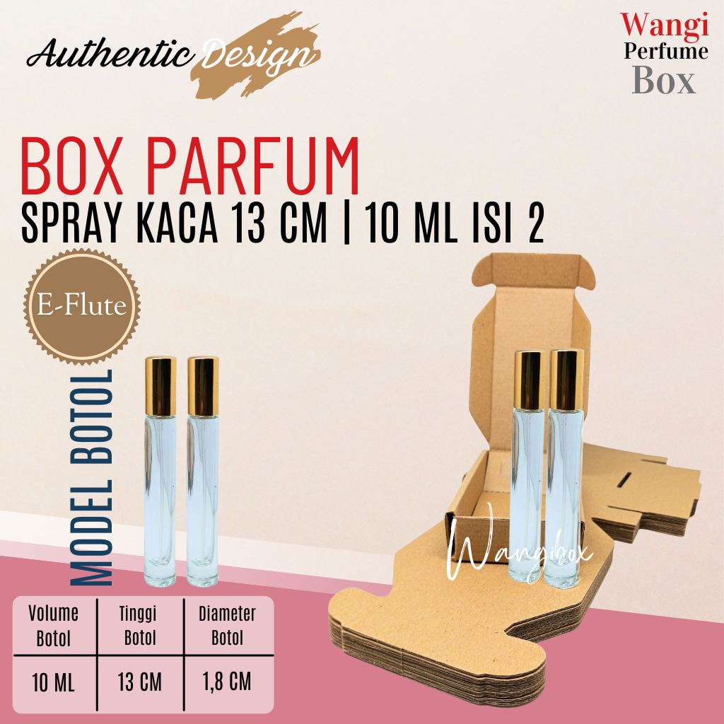 

Wangibox Box Parfum Khusus SPRAY KACA TUTUP EMAS 13CM 10ML ISI 2 E-Flute