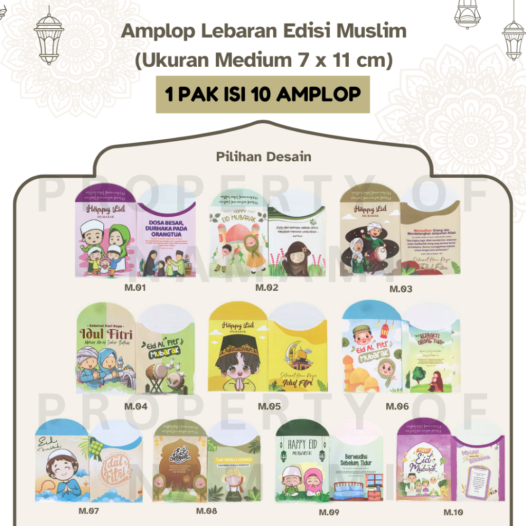 

[10 PCS] AMPLOP LEBARAN 2025 GLOSSY UKURAN MEDIUM 7X11 CM