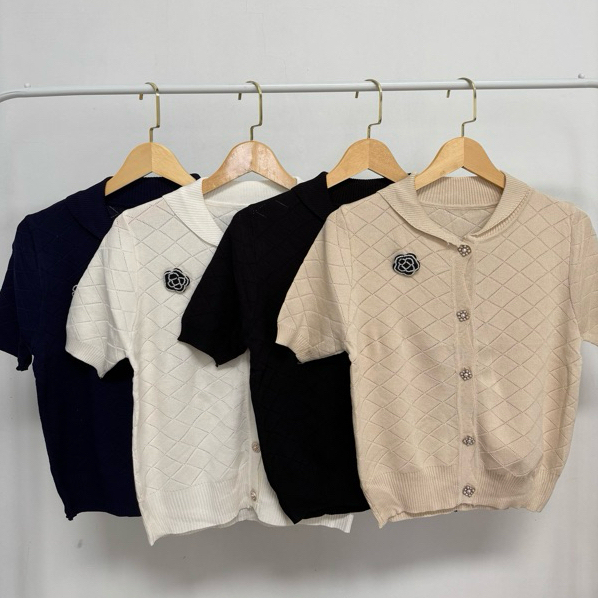 LA VENTURA D888 Kemeja knit rajut wanita