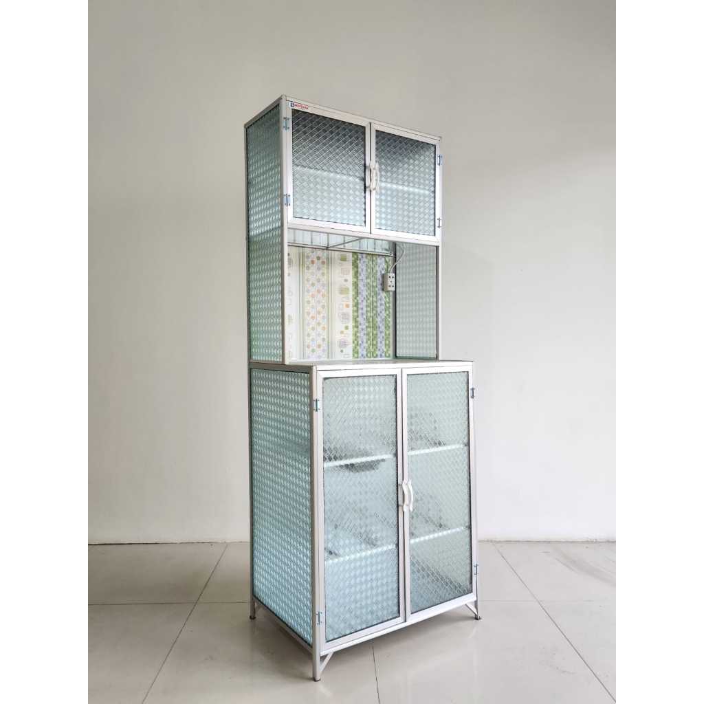 Rak piring pintu 2 mini polos ekonomis belakang seng/melamin | Rak piring mini termurah