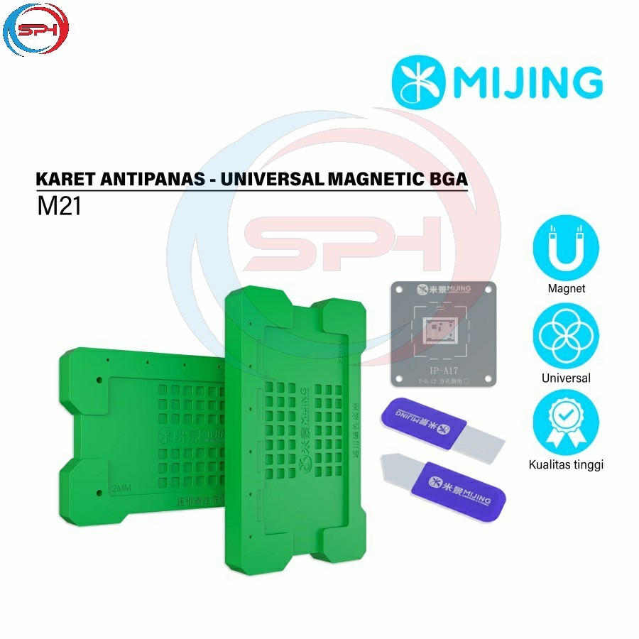 Mijing M21 Karet Antipanas Mold IC Cetakan IC Unverisal Magnetic BGA Reablling Stencil Base Template