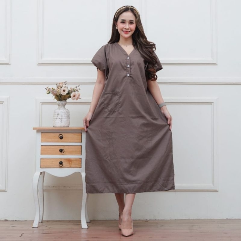 (Bisa COD) PROMO READY STOCK  Daster Piyama Wanita Polos Bahan Katun