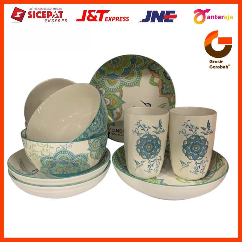tiara hampers dinner set keramik 8pcs pkt2mor moroccan 57492