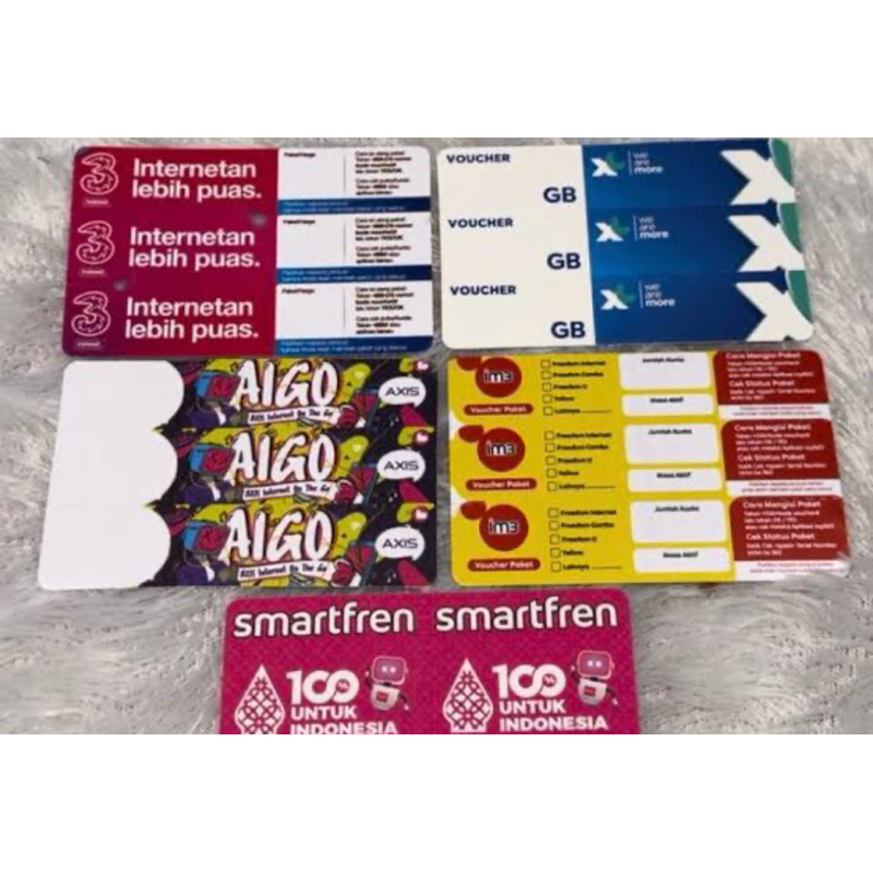 Voucher Kosongan Siap Cetak All Operator per 31 SN - 1 Lembar isi 3 SN