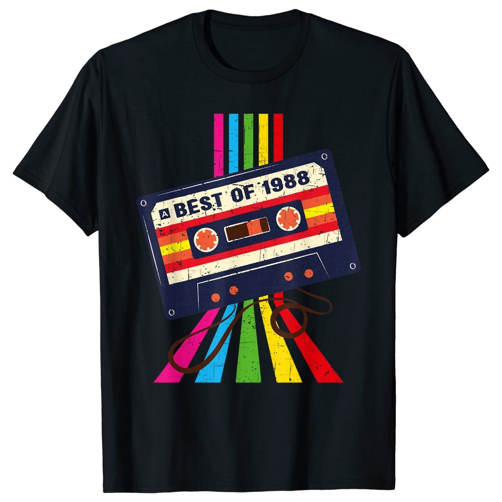 Kaos Kaset Vintage Ulang Tahun Terbaik Tahun 1988