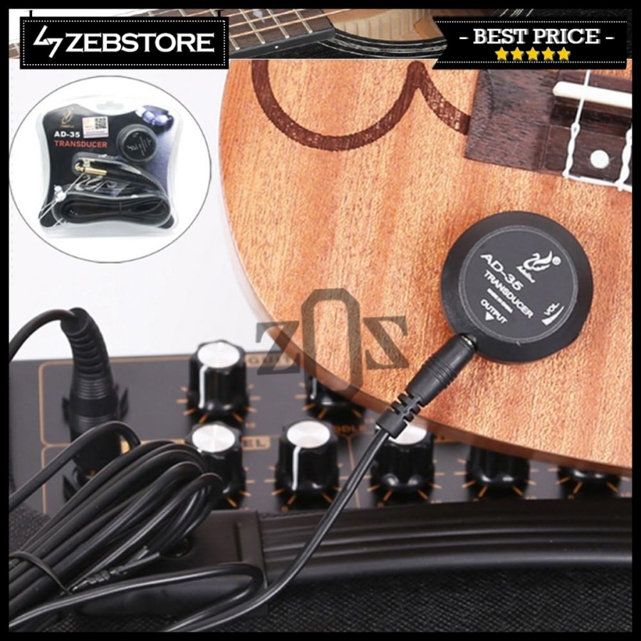 Pickup Gitar Tempel Transducer Microphone Mic Adeline AD-35