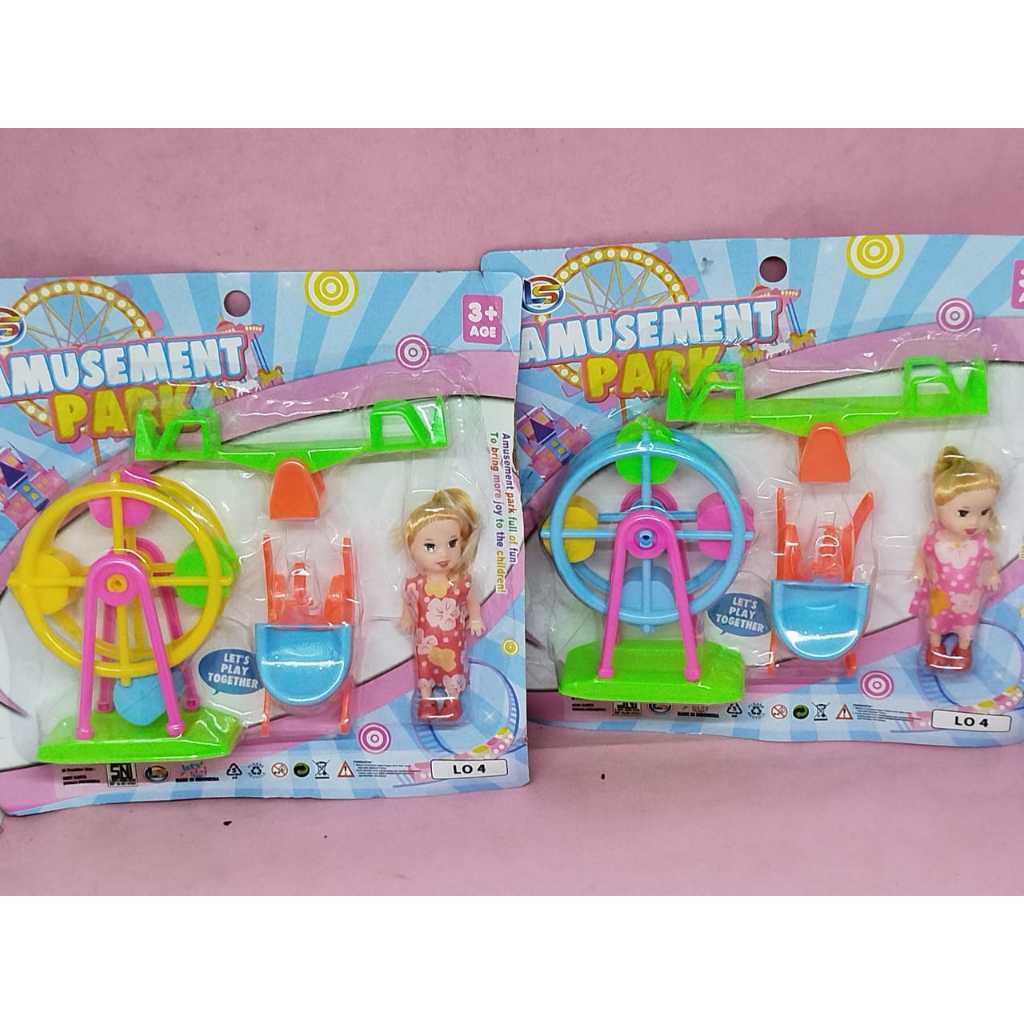 mainan bayi funny bearbiee amusement park / mainan anak edukasi boneka lucu plus ayunan LO4
