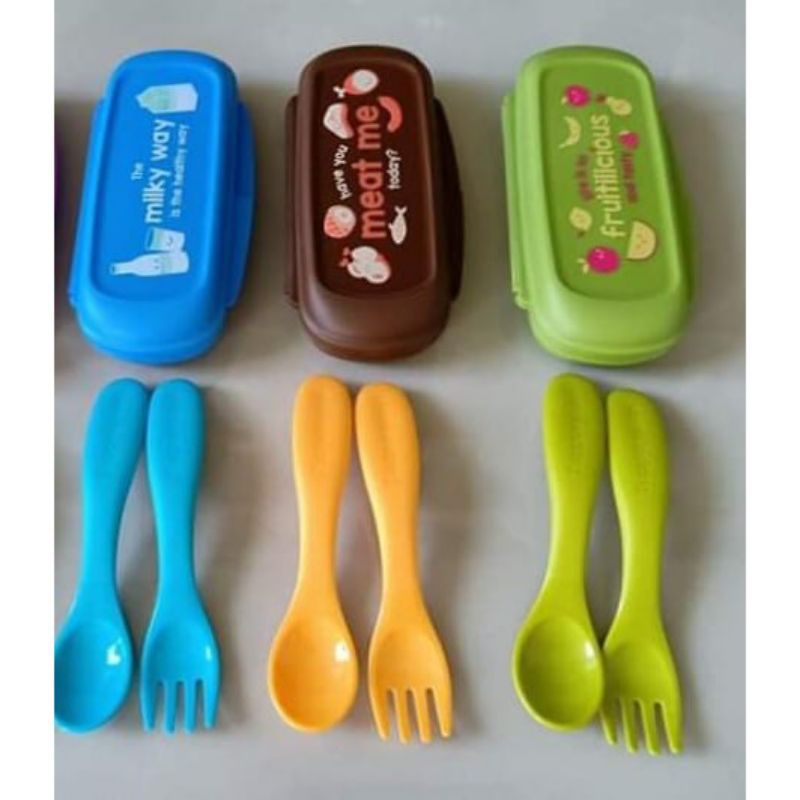 Sendok garpu bayi feeding kids tupperware  ( 1 set )
