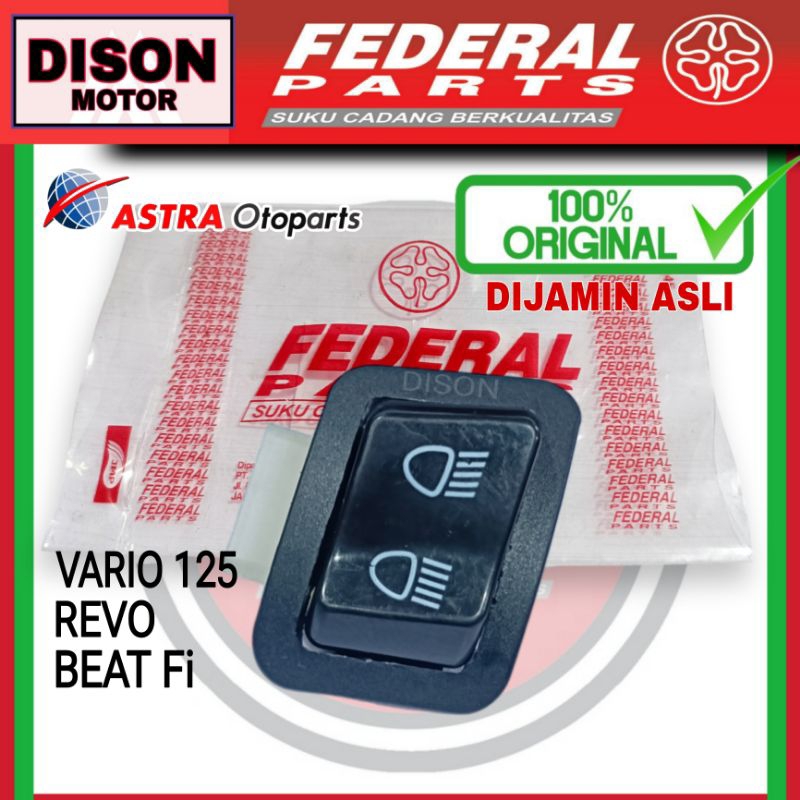 Saklar tombol jauh dekat dim beat fi Revo Vario 125 original tombol lampu dimmer federal