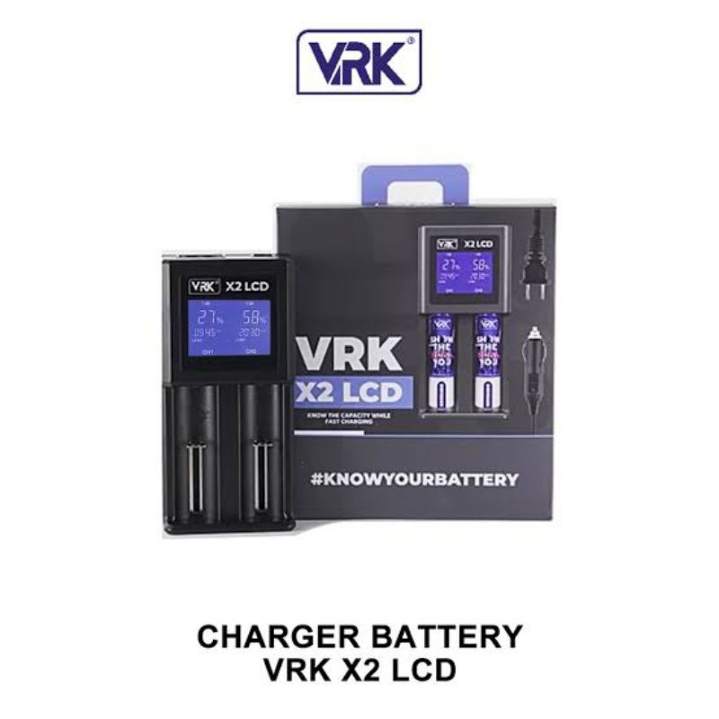 VRK X2 LCD - Charger Baterai 18650 VRK X2 LCD 2 Slot Charger Fast Charging | Battery Charger VRK