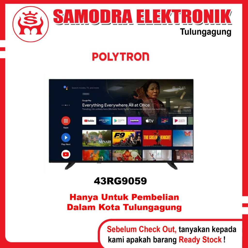 LED POLYTRON 43RG9059 | Led 43 Inch Smart Cinemax Google TV Polytron