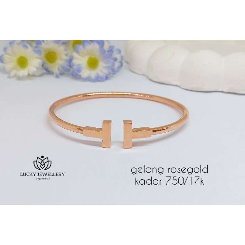 gelang bangle tiffany rosegold kadar 750/17k 7.73gr