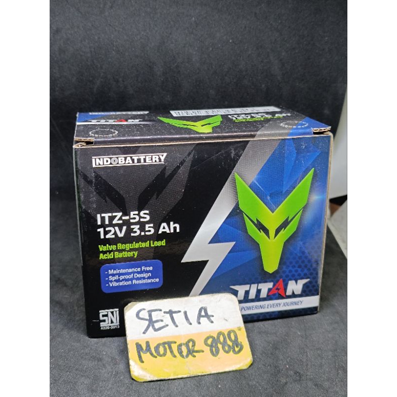 BERGARANSI Aki Motor ITZ 5S Gtz5s Titan INDOBATTERY 12 V 3,5Ah aki kering Maintenance Free MF Vixion