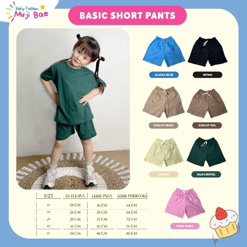 MUJIBAE BASIC SHORT PANTS | MUJI BAE SETELAN | ONE SET ANAK MURAH | CELANA PENDEK ANAK