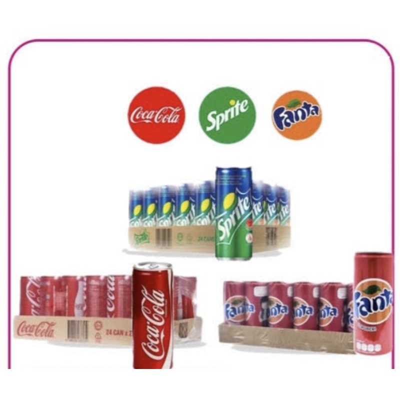 

Coca-Cola/ Sprite/ Fanta/ AW 330ml minuman kaleng 1dus isi 24pcs 330ml