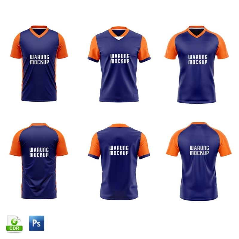 MOCKUP JERSEY KERAH V-NECK TERBARU