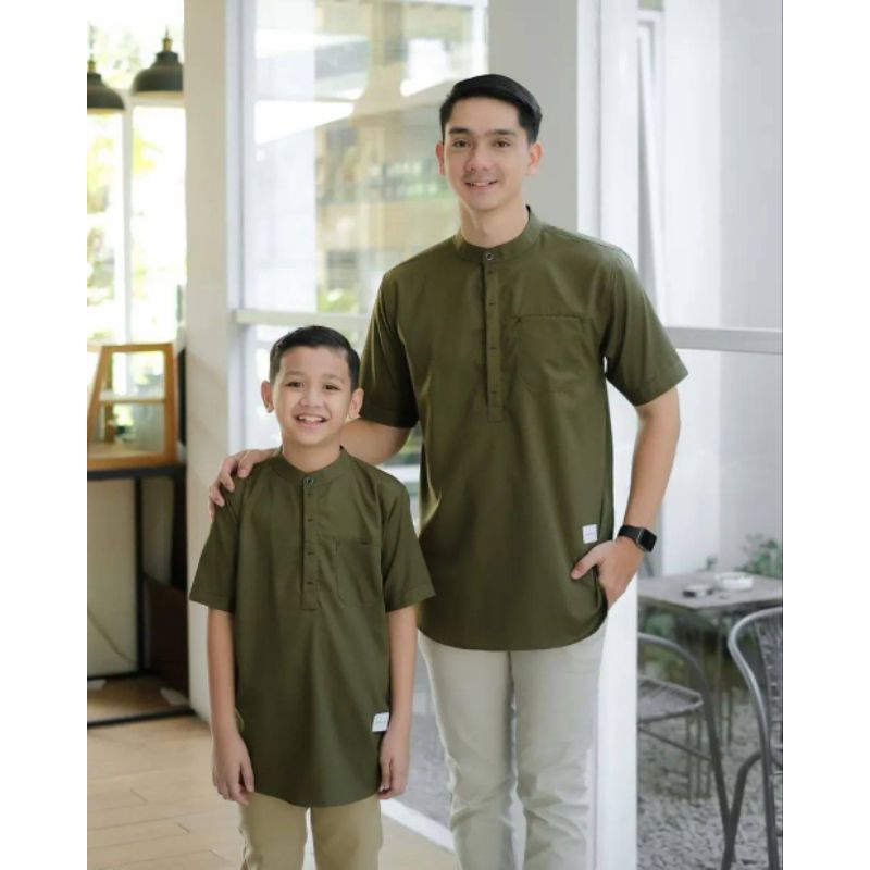 baju koko bapak anak lengan pendek terlaris model terbaru bahan adem nyaman dipakai