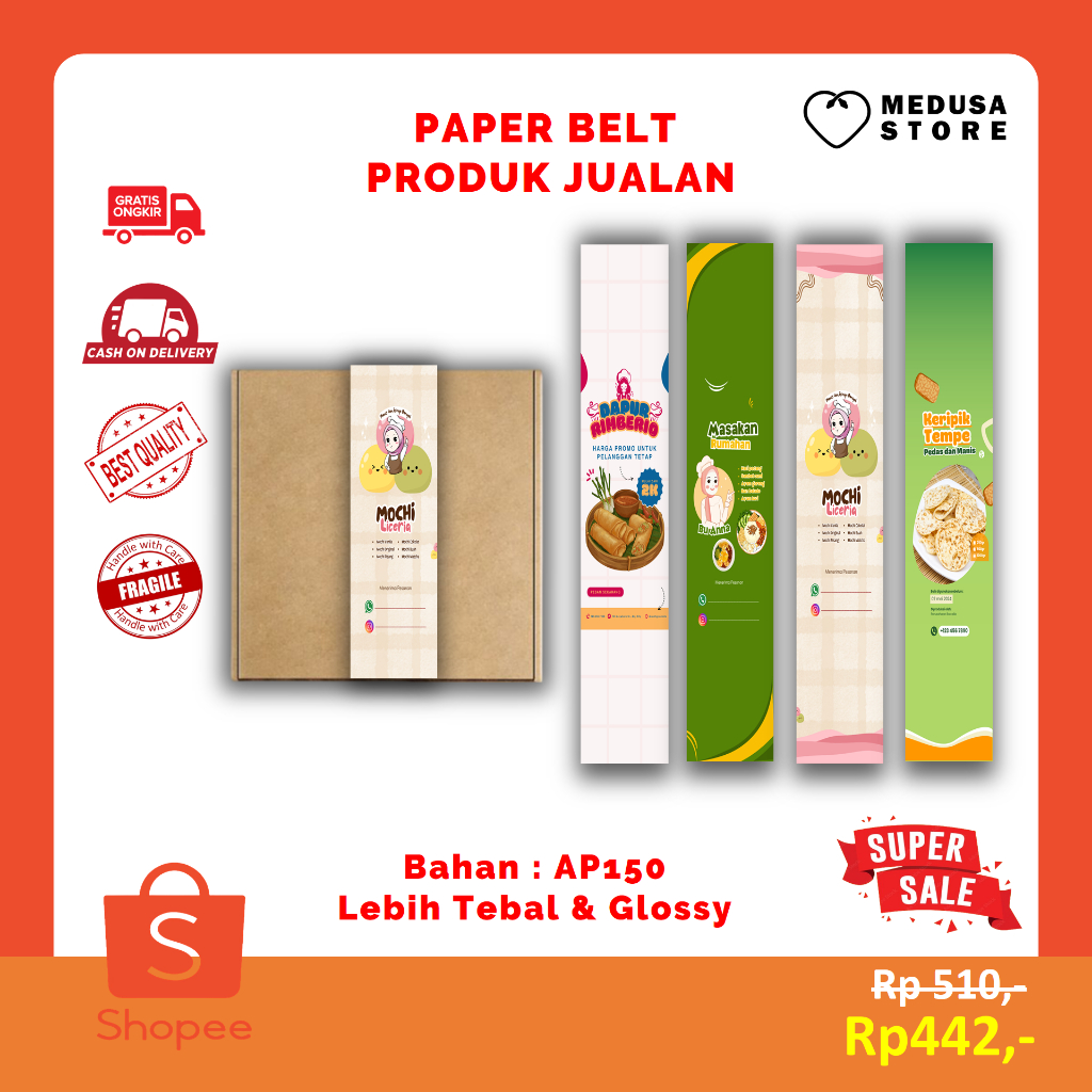 

Paper Belt Souvenir Hampers Promosi / Paperbelt Bento Kotak Makanan Custom