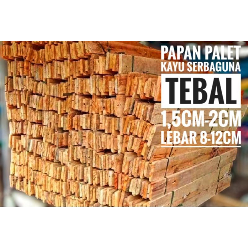 PAKET 10 BATANG KAYU PALET PACKING SERBAGUNA Kayu palet ukuran tebal 2CM  lebar 8CM PANJANG 100CM BI
