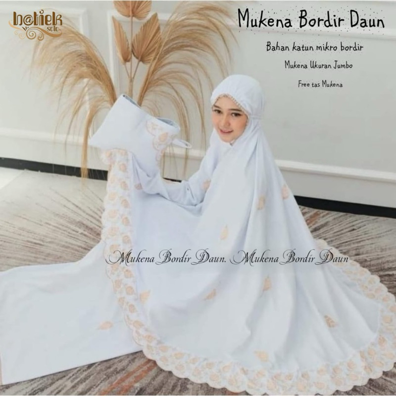 Pusat Bordir Tasikmalaya - Mukena Dewasa Mikro Bordir Daun Travel