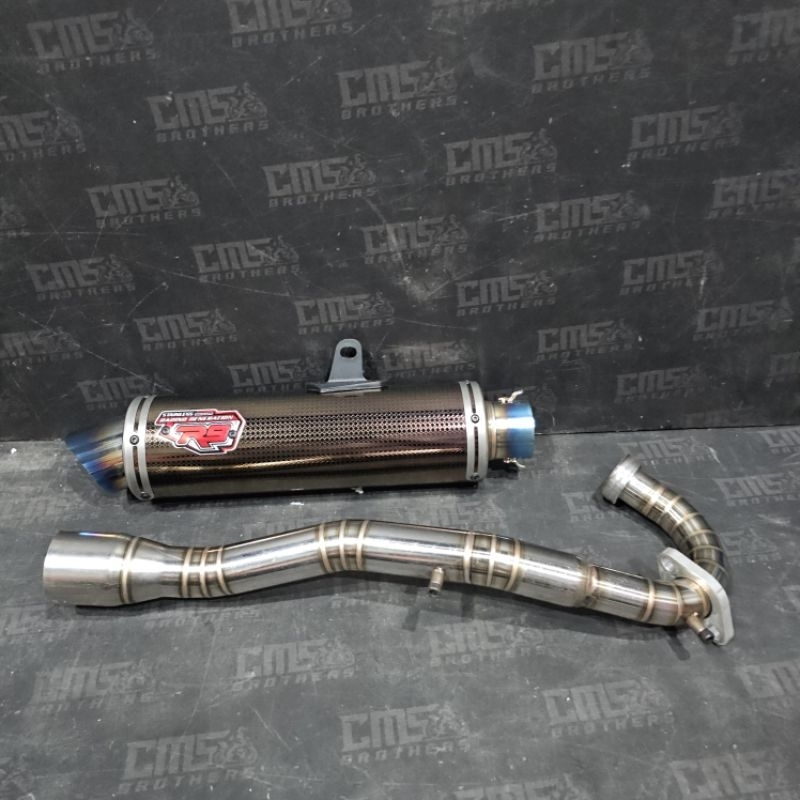 Knalpot R9 New Mugello Black Kawasaki Klx 250 Dtracker 250 Original