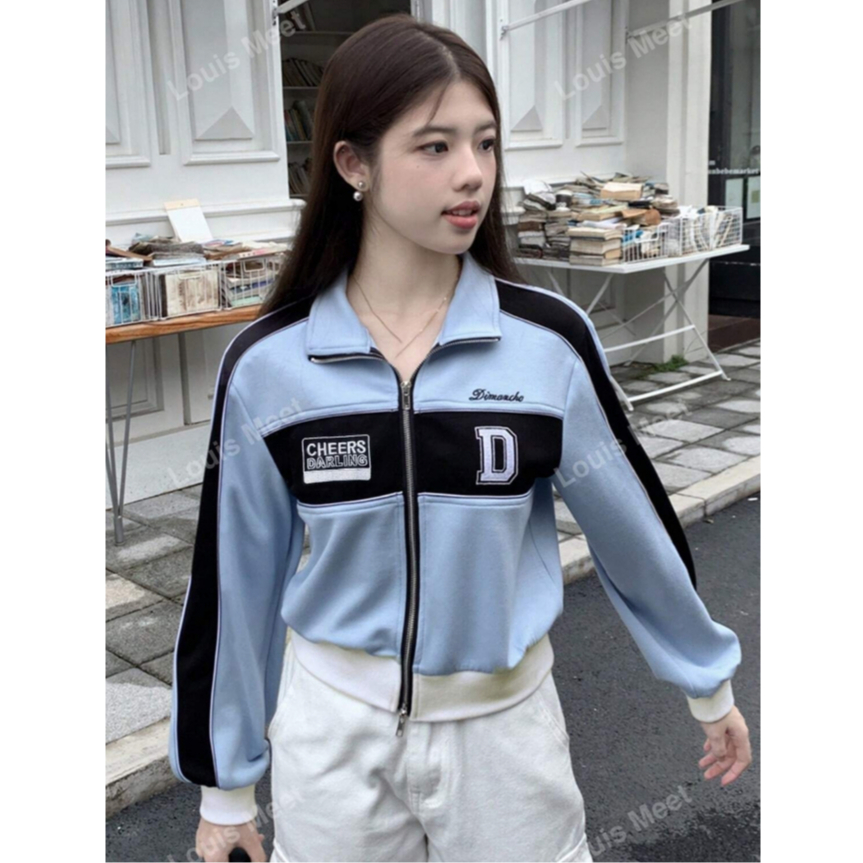 Jaket Croope Cheers Darling Wanita Lucu - Jacket Wanita Crop Casual Korean Style Kekinian