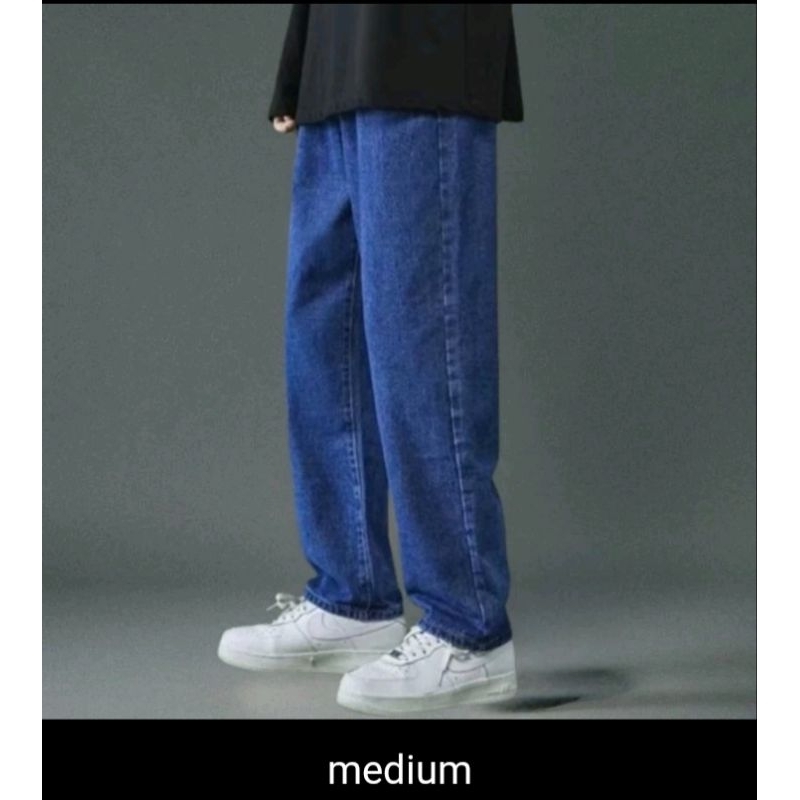 celana jeans Korean style pria panjang celana jeans pria panjang gombrong Korean style