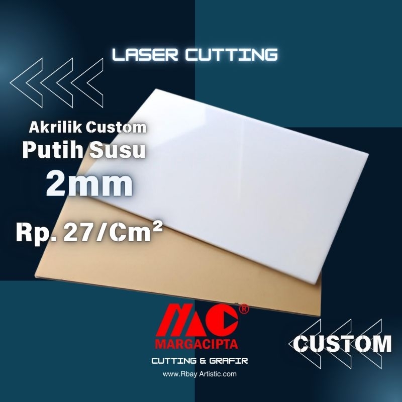 

Akrilik Custom Lembaran Putih Susu 2mm Rp.27/Cm