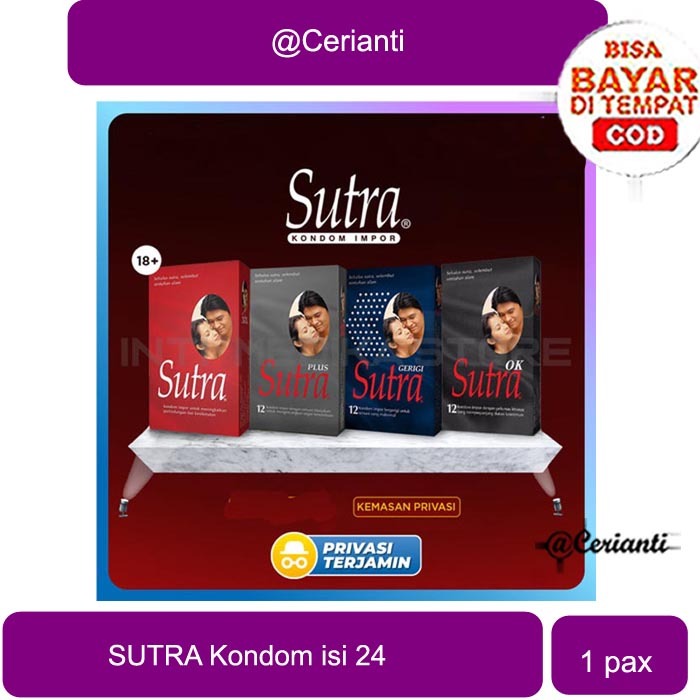 [PRIVASI AMAN] Kondom Sutra Isi 24 Varian Merah / OK Hitam / Gerigi / Plus_Cerianti