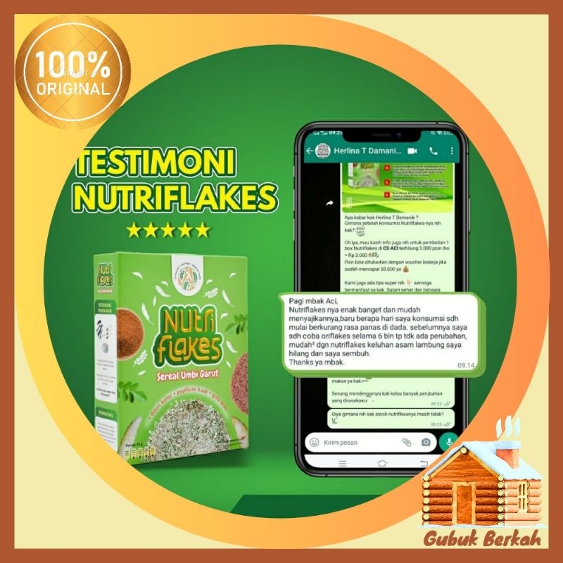 

Minuman Sereal Nutriflakes Isi 280 Gram - Minuman Asam Lambung Maag Kronis Gerd Suplemen Makanan Diet, Sereal Umbi Garut
