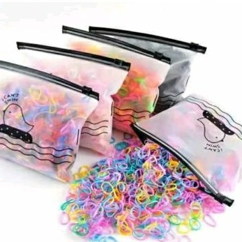 FREE POUCH Ikat rambut anak 100pcs